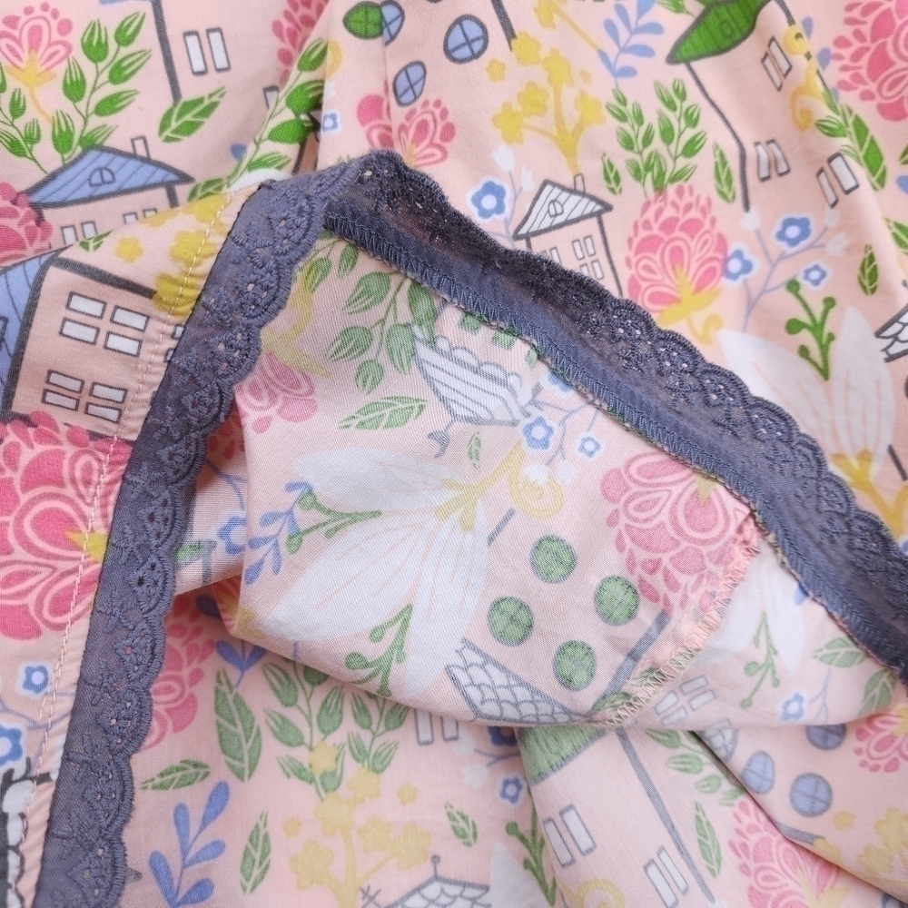 New Matilda Jane Pink Floral Green Blue Boho Striped High Waist Skirt Sz… - Picture 8 of 12